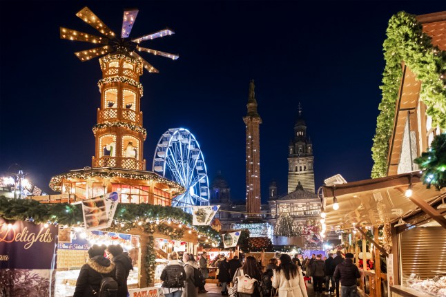 Glasgow, Christmas Market in George Square (Scotland, UK)