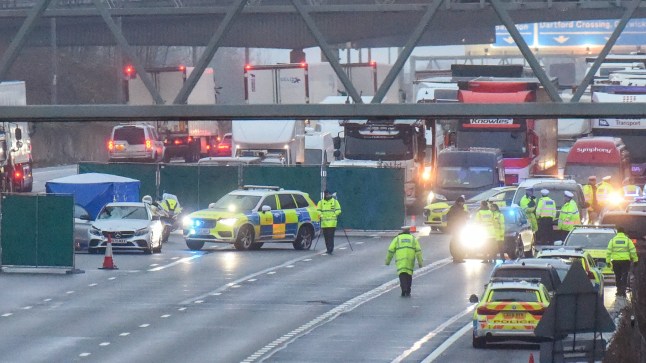 Essex Police at the scene of a fatal crash on the M25.