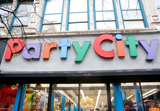 Mandatory Credit: Photo by John Angelillo/UPI/Shutterstock (15025400c) Pedestrians walk by a Party City retail store in New York City on Friday, December 20, 2024. Party City is closing down all of its stores after almost 40 years in business. Party City Going Out of Business, New York, United States - 20 Dec 2024