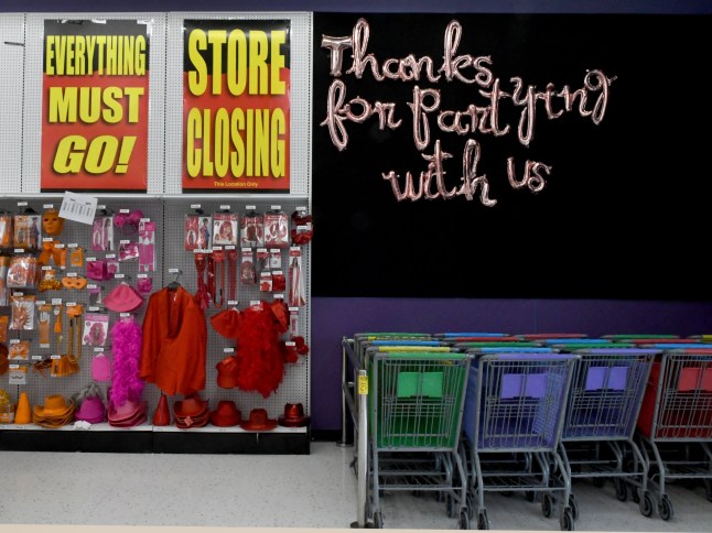 Mandatory Credit: Photo by Mark Hertzberg/ZUMA Press Wire/Shutterstock (15025409o) Party City, once the nation's largest retail outlet for balloons and other party favors, announced Friday December 20, 2024 that is closing all its stores after almost 40 years in business. The company went into bankruptcy in January 2023. Employees were told they would not get severance pay. The store in Racine, Wisconsin, shown shortly after the announcement, will close January 18. Party City Closing, Racine, Wisconsin, USA - 20 Dec 2024